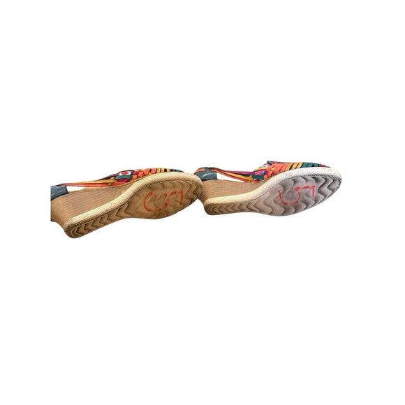 Authentic Mexican Lupita Leather Colorful Sandal Size 25/7-71/2 US  Good Con - Picture 5 of 7